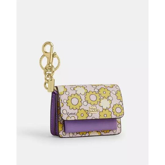 NWT Coach Mini Klare Bag Charm With Blocked Floral Print CBL32 Im/Lilac Multi - Picture 4 of 8